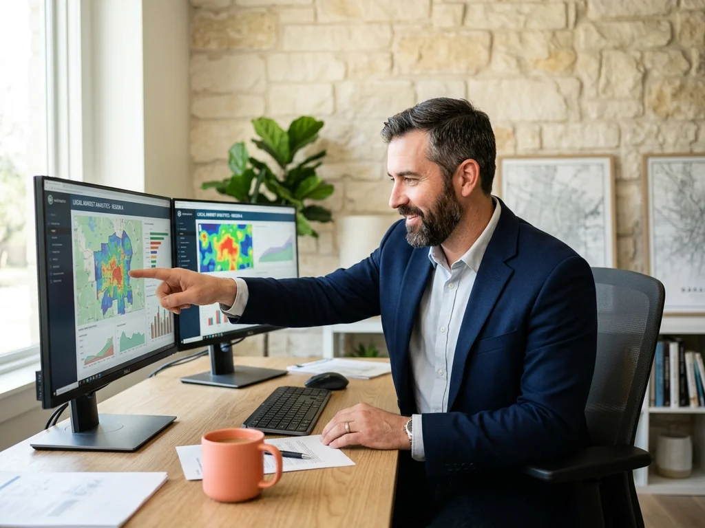 Expert SEO analysant des données cartographiques pour optimiser le référencement local d'une entreprise à Tours.